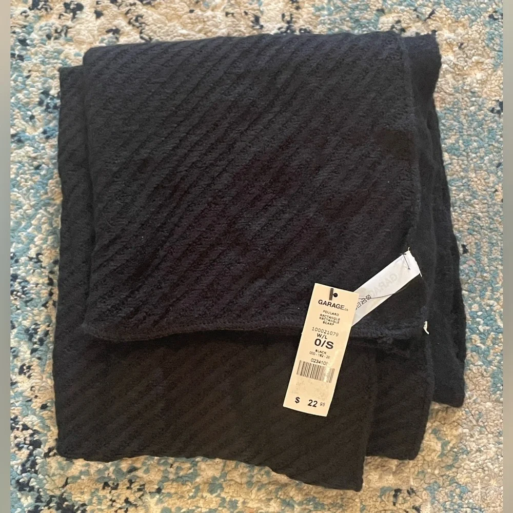 Garage *New With Tags* Soft, warm and oversized Black Textured Scarf